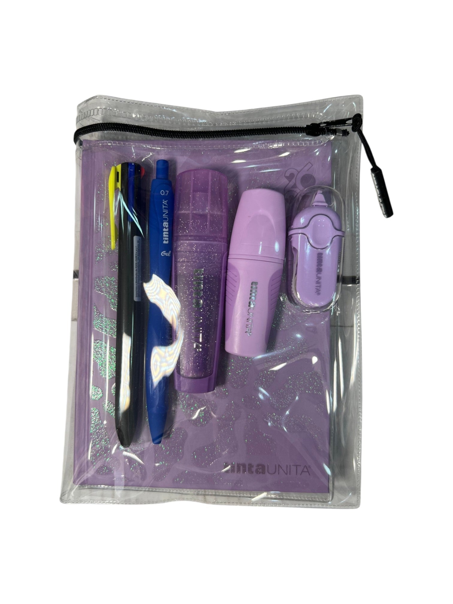 TINTA UNITA Diario scuola glitter con accessori
