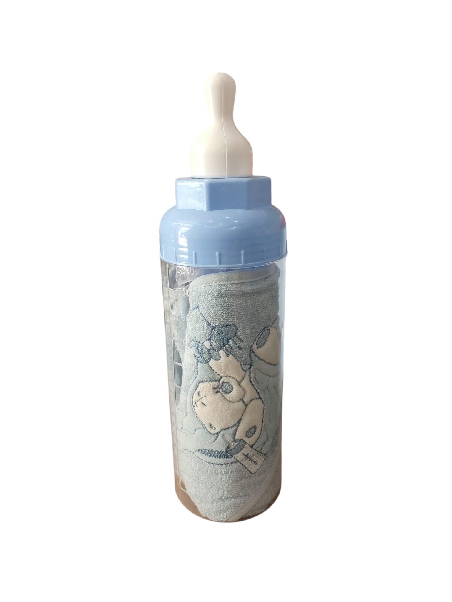 NANCY BABY Maxi biberon salvadanaio+accappatoio triangolo Celeste