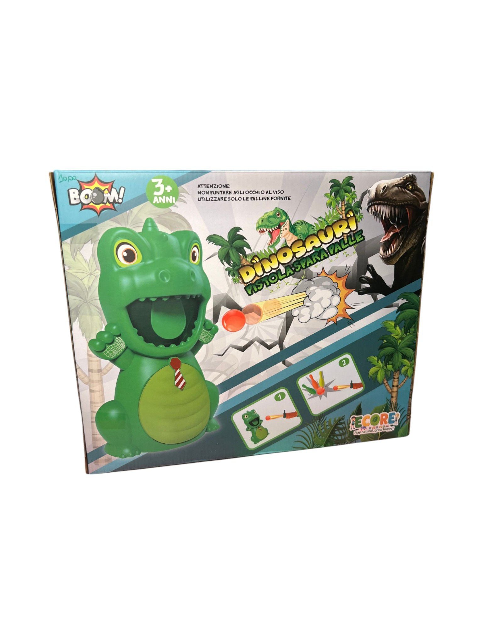 Dinosauro spara palle con birilli