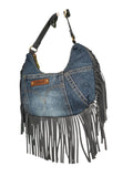 Bag in jeans con frange