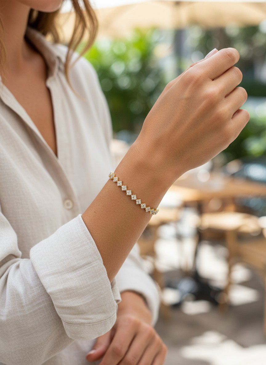 Bracciale Quadratini strass